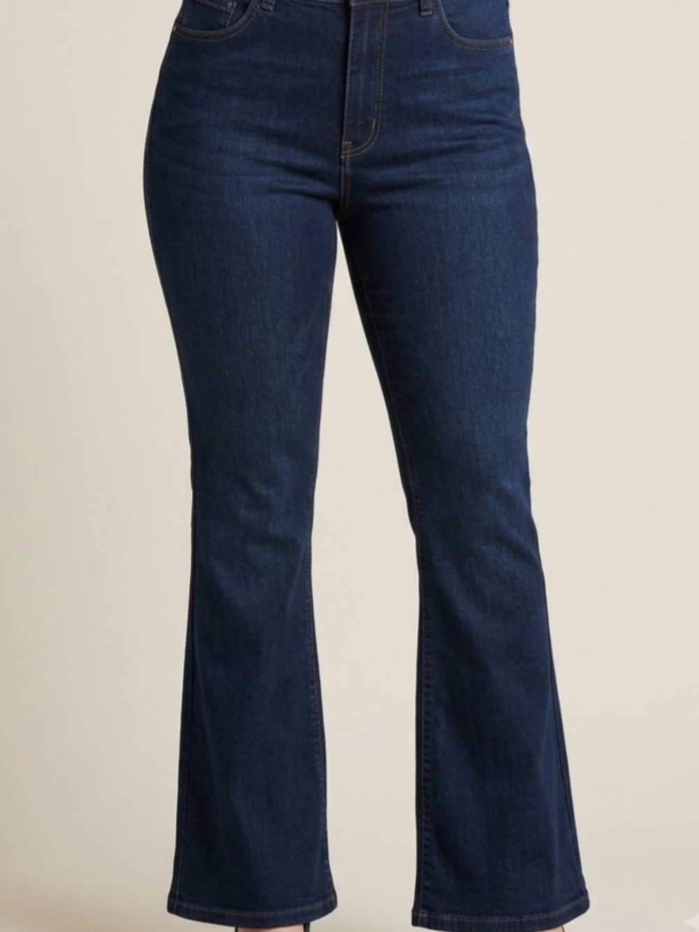 Curve Appeal High Rise Flare Jeans - Dark Wash